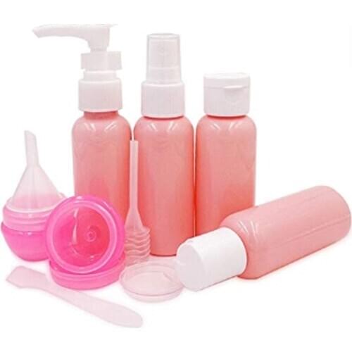 High Quality Plastic Pressing Vaporizer Makeup Tools For Travel Bottles Portable Travel Bottles Set Of Cosmetic Bottles 9PCS/Set