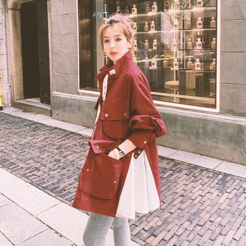 2021 autumn new fashion casual stitching tooling small short windbreaker stand collar multi-pocket jacket women