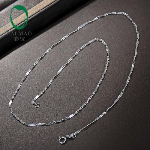 Caimao Ladies 18kt White Gold 18" About 45cm Chain Necklace love Best Gift For women