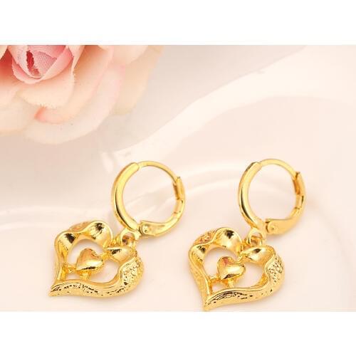 Gold love drop earring Ethiopian/Nigeria/Kenya /Ghana Gold color Dubai african Arab Middle Eastern Jewelry Mom Gifts