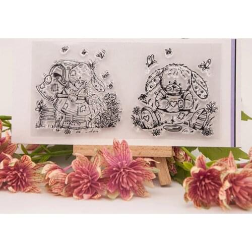 1pc Puppy Transparent Clear Silicone Stamp Seal Cutting DIY Scrapbooking Rubber Coloring Embossing Diary Decoration Reusable