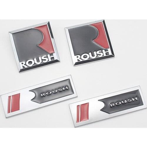 1 Pcs 3D Metal R Car sticker ROUSH Emblem Badge Car Styling Auto Side fender Trunk Decals for Ford Roush Fiesta