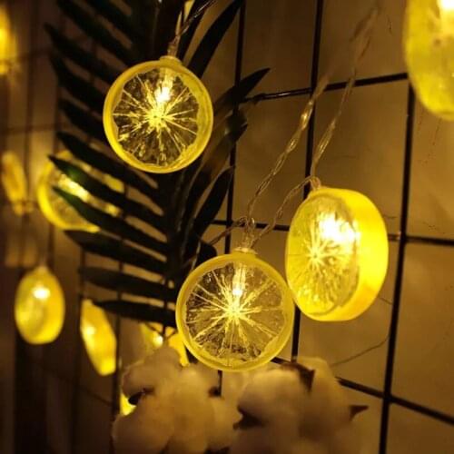 String lights LED lemon light fruit curtain light outdoor indoor bedroom window decoration Christmas tree decoration lights 1pcs