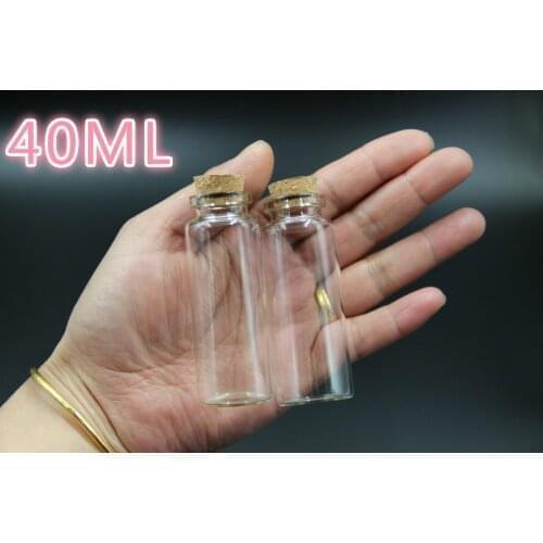 1000PCS 30*80mm 40ml Glass Jars Bottles Glass Container Vial With Cork For Wedding Holiday Home Decoration Christmas Gifts