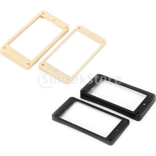 2pcs ABS Neck Bridge Humbucker Pickup Frame Mounting Rings for Electric Guitar Parts Replacement Cream