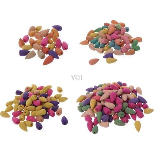 28 Pcs Mixed Natural Reflux Incense Cone Bullet Smoke Backflow Aromatherapy Rose Jasmine Lavender Regulation Emotion