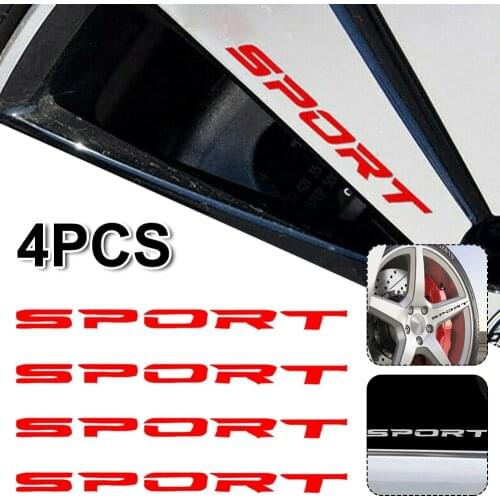 4PCS Car Sticker Sports Font Car Body Sticker Auto Door Rims Wheel Hub Racing Decal Exterior Accessories Auto Products Wholesale