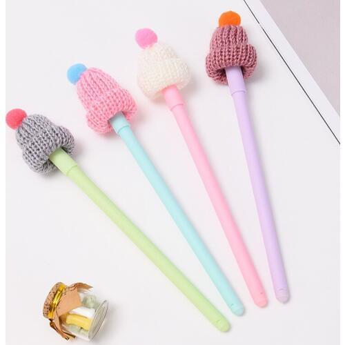 40 Pcs Gel Pens Cartoon Hat Black Colored Kawaii Gift Gel-ink Pens Pens for Writing Cute Stationery Office School Supplies