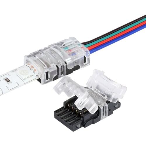 5pcs/lot 2pin 3pin 4pin 5pin Quick Connector Terminals 3528 for led strip Single RGB Color to Wire Connection cable clamp Use