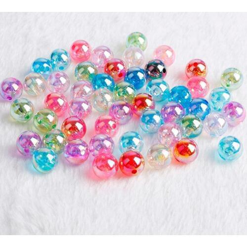 8mm 50Pcs Mix Color Acrylic Beads AB Color Round Loose Beads DIY Bracelet Earrings Charms Necklace Beads For Jewelry Making