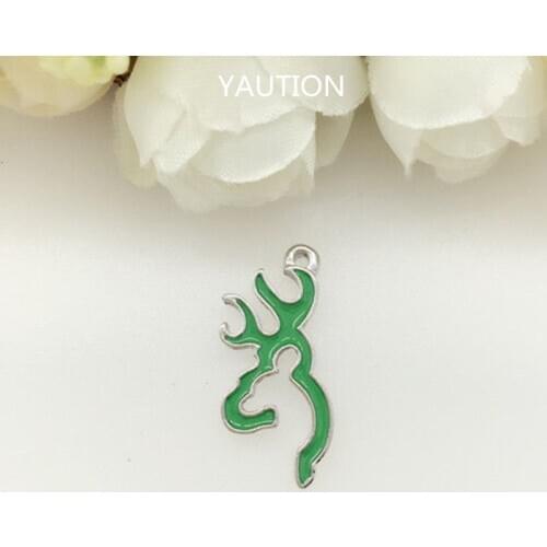NEW 8pcs green Browning Deer Alloy Metal Charms New Pendants Necklace making