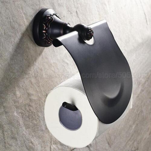 Black Oil Rubbed Brass Toilet Paper Holder Roll Holder Tissue Holder Bathroom Accessories Products Paper Hanger zba441