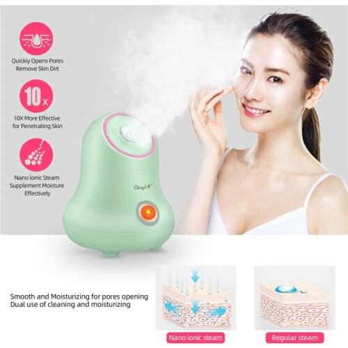 CkeyiN Hot Facial Steamer Deep Pores Cleanser Mist Nano Steam Sprayer Spa Skin Humidifier Moisturizer Blackheads Acne Remover