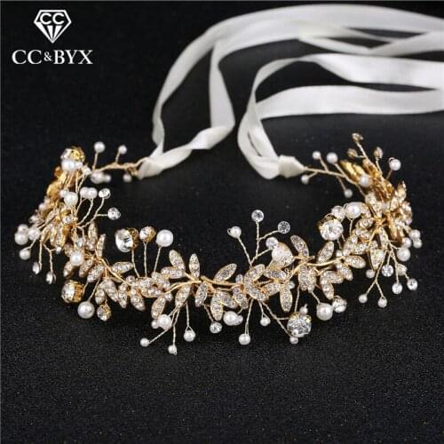 CC Hairband Headbands Wedding Hair Accessories For Women Bridal Hairwear 100% Handmade Crystal Beads Party Jewelry Gifts M105