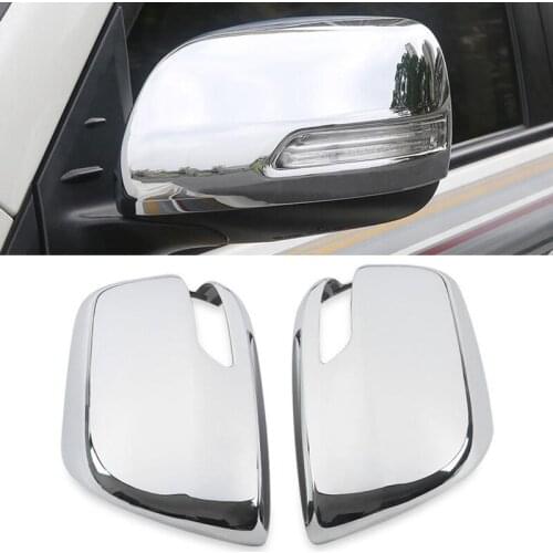 For Toyota Land Cruiser 2016-2020 2PCS ABS Chrome Car Side Door Rearview Mirror Cover Trim Moldings Car Styling