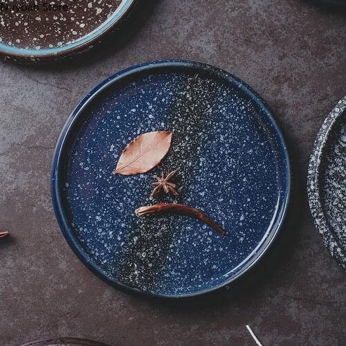 Japanese-style Household Thick-edged Disc Creative 8 Inch Round Ceramic Tableware Plate Restaurant Western Decoration Plate