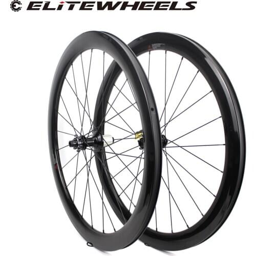 ELITEWHEELS 700C Cyclocross Road Disc Carbon Wheels Road Bike Carbon Fiber Rim Powerway CX32 6 Bolt Hub For Cycling Wheelset