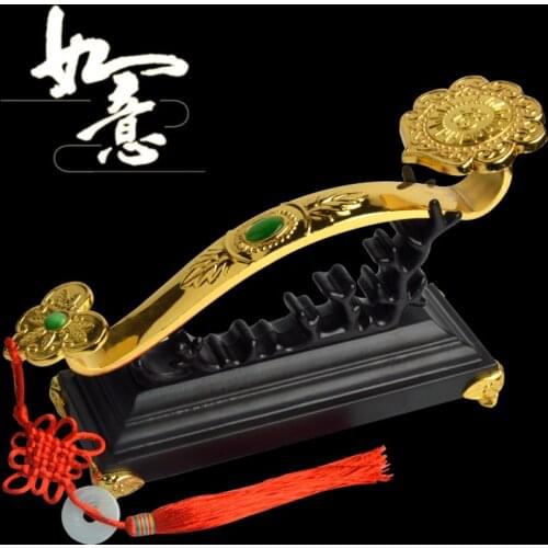 GOOD gift # 2020 office home Mascot efficacious Talisman Money Drawing Fortune Golden RUYI FENG SHUI Sculpture ART statue