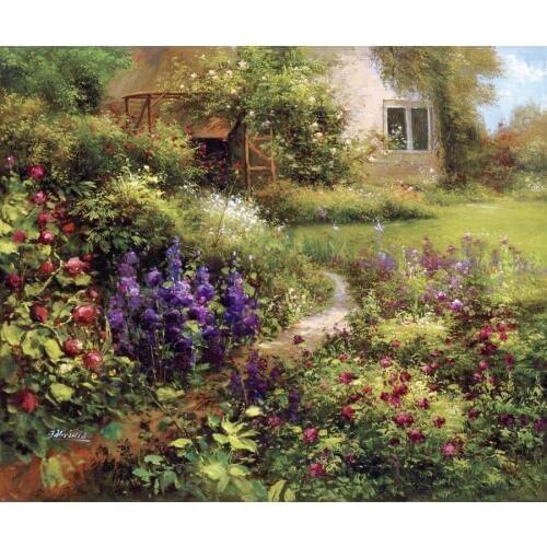 Impressionism Landscapes paintings The Secret Garden hand painted canvas art home decor