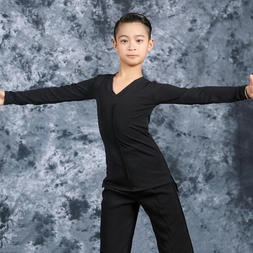 Latin Dance Costume Boys Long Sleeve Latin Dance Tops Latin Dance Competition Dresses Kids Tango/Salsa Performance Wear DQL1043
