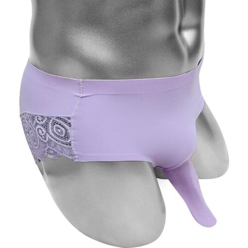 Cool Sexy Sissy Briefs Panties Penish Sheath Pouch Fashion Funny Mens Underwear Cute Lace Erotic Lingerie Low Rise Underpants