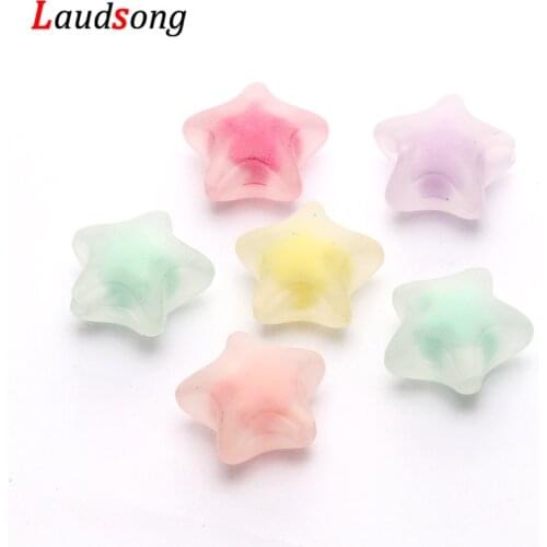10pcs/lot 19mm Candy Color Matte Dull Acrylic Beads Star Spacer Beads For Jewelry Making Needlework Diy Bracelet Accessories