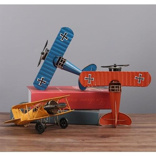 Retro European 21cm Iron Airplane Model Decoration Living Room Office Childrens Room Home Decoration Childrens Gift