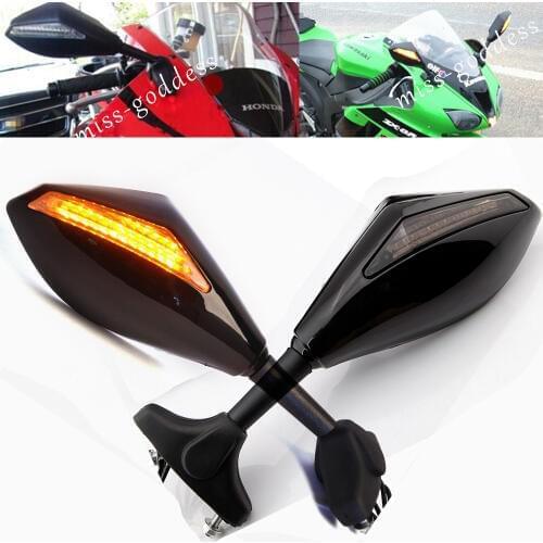 Brand New Motorcycle LED Turn Signal Integrated Mirrors for Yamaha R6 R1 FZ6 FZ1