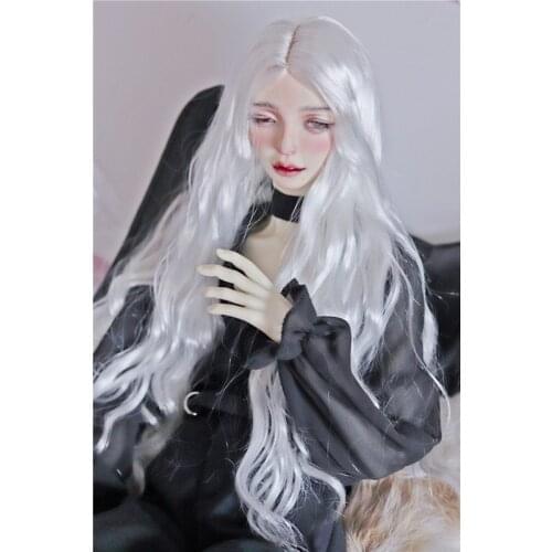 BJD doll wig suitable for 1/3 1/4 1/6Uncle size fashion new milk silk long curly hair men and womens baby white brown black wig