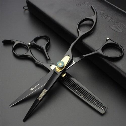 Hairdressing scissors 6 inch professional hair stylist hairdressing flat cutting thining hair cut combination set
