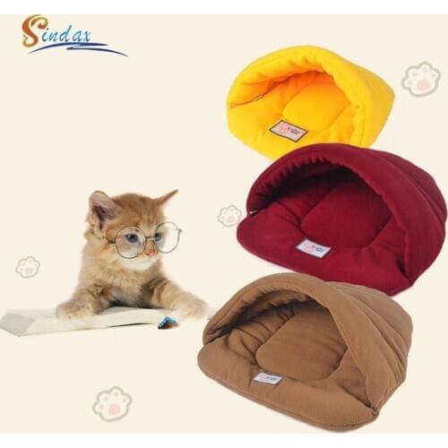 Slipper Pet Nest Soft Polar Fleece Dog Beds Winter Warm Pet Heated Mat Small Dog Puppy Kennel House for Cats Cave Sleeping Bag