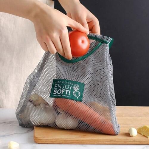 Hanging Portable Dual Purpose Kitchen Storage Bag Reuse Kitchen Fruit Storage Wall Hanging Storage Bag Pull Rope Behind The Door