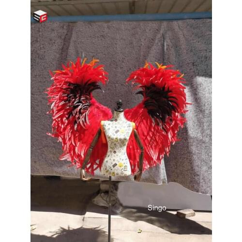 Fashion Photography Props Feather Decor Adults Shoot Accessories Large Phonograph Red Angel Wing Woman Photo Background Ornament