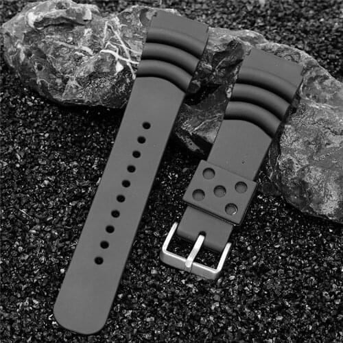 20mm-24mm Silicone Watch Strap Wrist Band 20 22mm Spare Parts for Water Ghost Abalone SBDC033 small MM
