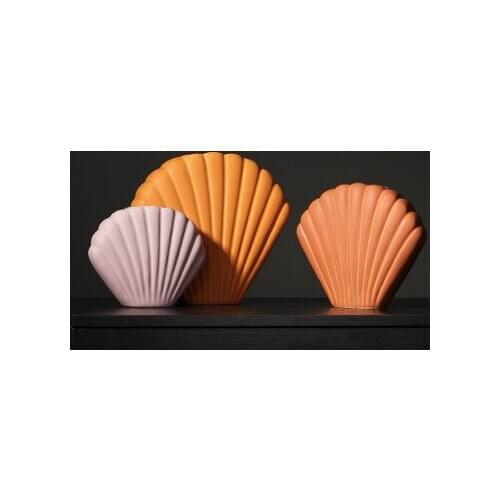 Nordic art shell vase Morandi ceramics creative simple model room soft decoration home decoration decoration