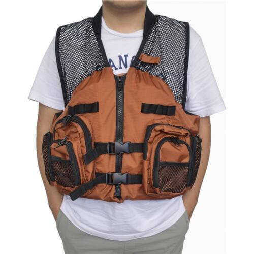 Multi-pocket Fishing Vest Swimming Floating Life Jacket Safety Protective Buoyancy Life Vest Outdoor Hiking Hunting Waistcoat