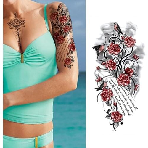 Fashion Women Girl Temporary Tattoo Sticker Art Mermaid Sticker Breast Chest Waist Arm Legs Tattoos Temporary Paper Cover