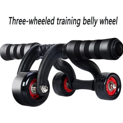 Three-wheel bearing training belly wheel Abdominal muscle wheel Home multi-function roller fitness equipment 1pc