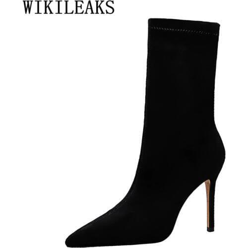 High Heels Boots Women Black Boots Ladies Boots Fashion Shoes Woman Stivali Donna Botas Mujer Invierno 2020 Chaussures Femme