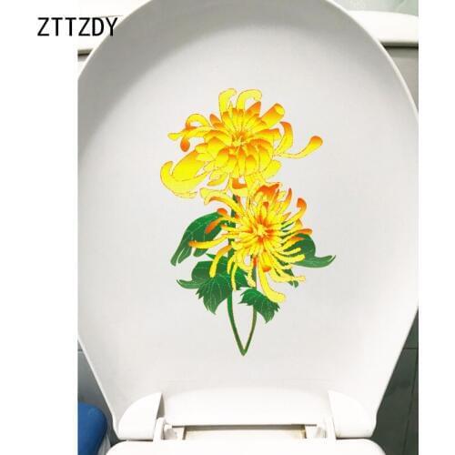 ZTTZDY 15.7*23.9CM Autumn Daisy Classic Home Rooms Wall Stickers Mural Bathroom Toilet Decal T2-0175