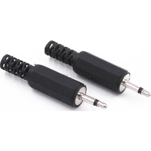 10Pcs 2.5MM Headphone Plug 2 Pole Mono Audio Video Welding Line For Headphone Socket