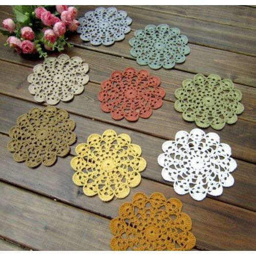 2 pcs-Lot, Assorted Shabby Chic Vintage Look Crocheted Doilies ,size 5.5 Inches