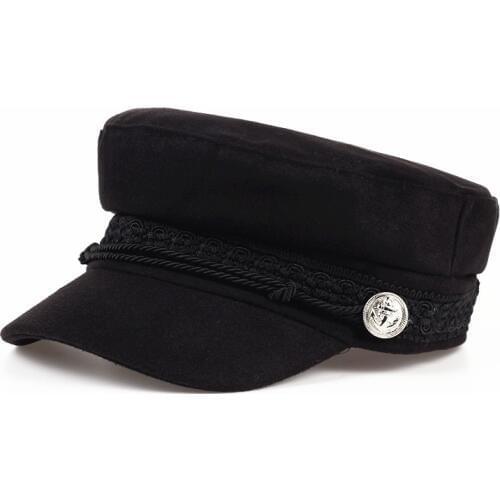 2019 Fashion Solid Visor Military Hat Autumn and Winter Vintage wool Patchwork Beret Cap For Women England Style Flat Cap