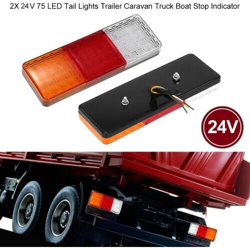 24V 75 LED Tail Lights Trailer Caravan Truck Boat Stop Indicator Tail Brake Stop Turn Light Sequential Flowing Signal Light Lamp
