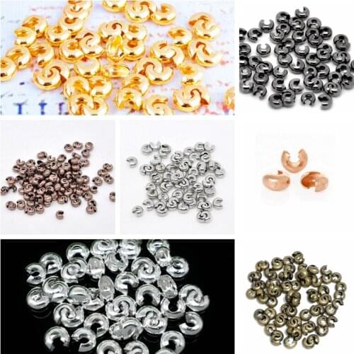 300pcs=1Lot ! ) Free Shipping 4mm Crimp Beads Covers Findings For Jewelry Making DIY AC0022