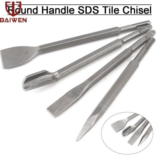 4Pcs/Set SDS PLUS Chisels 250mm Point Groove Gouge Flat Chisel Electric Hammer Drill Bits For Break Concrete Brick Wall Drilling