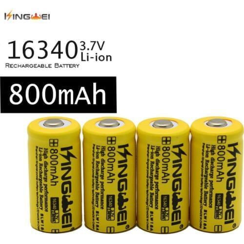 4Pcs KingWei 16340 400mAh Batteries High-Quality Original 3.7v Rechargeable Li-ion Lithium ion Battery