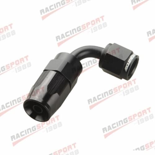 4AN AN4 90D SWIVEL OIL FUEL GAS LINE HOSE END FITTING ADAPTOR black
