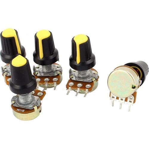 5pcs 10K OHM 3 Terminal Linear Taper Rotary Audio B Type Potentiometer