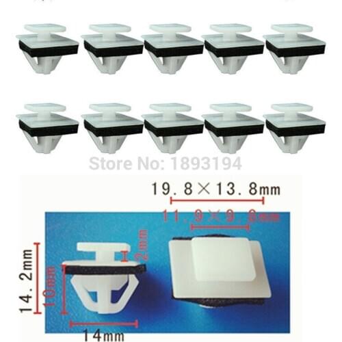 500x / Lot 87756-2E000 Nylon Moulding Car Clips With Sealer For Kia For Hyundai Elantra Entourage Sonata 14x20x10mm
